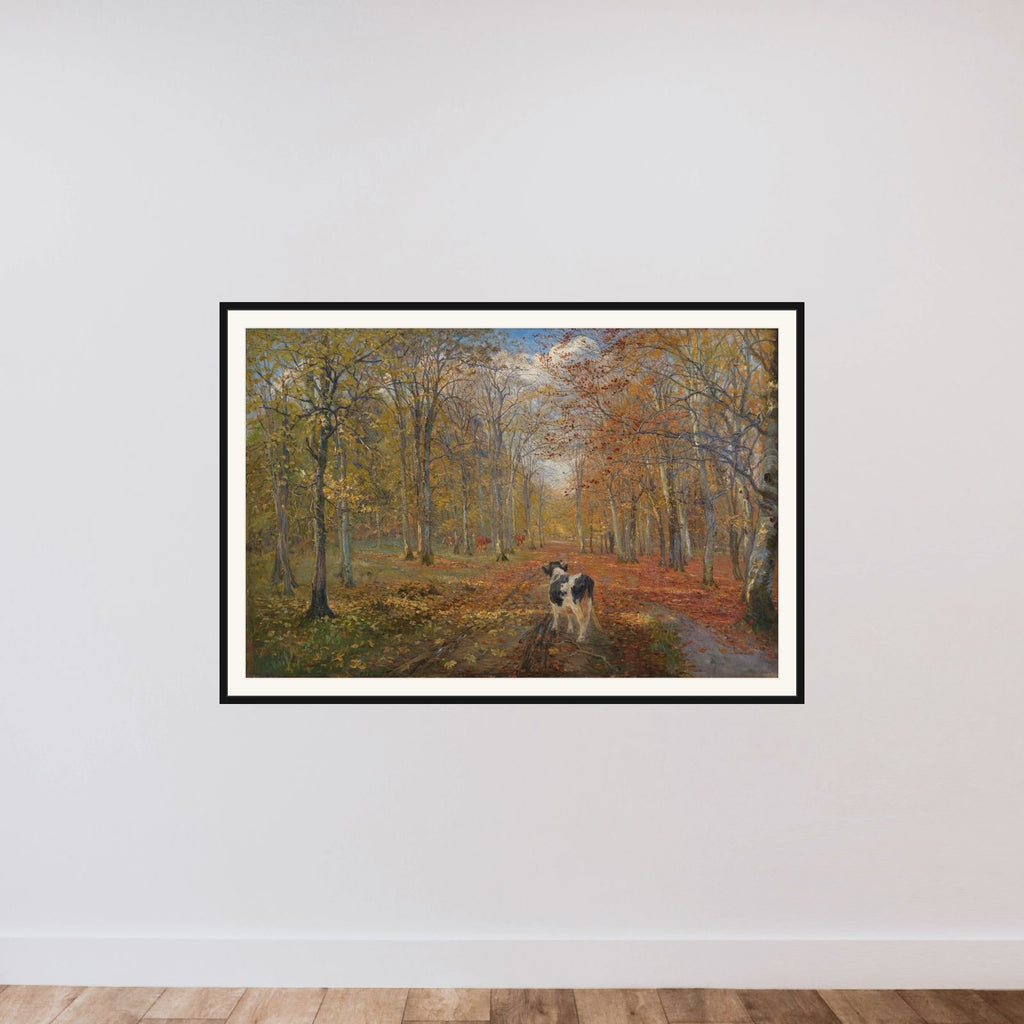 En vej i Dyrehaven. Efterår framed — shown to scale