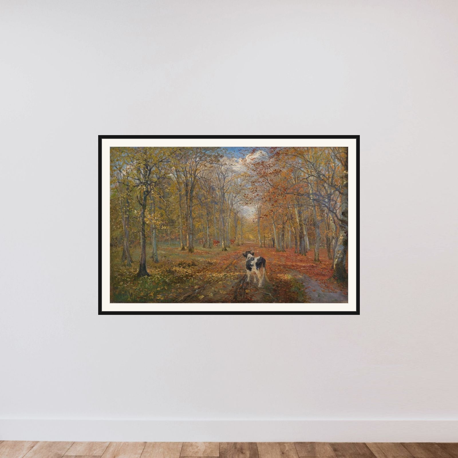 En vej i Dyrehaven. Efterår framed — shown to scale
