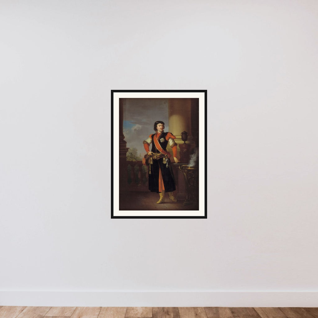 Grev Adam Rzewuski, polsk gesandt i Danmark framed — shown to scale