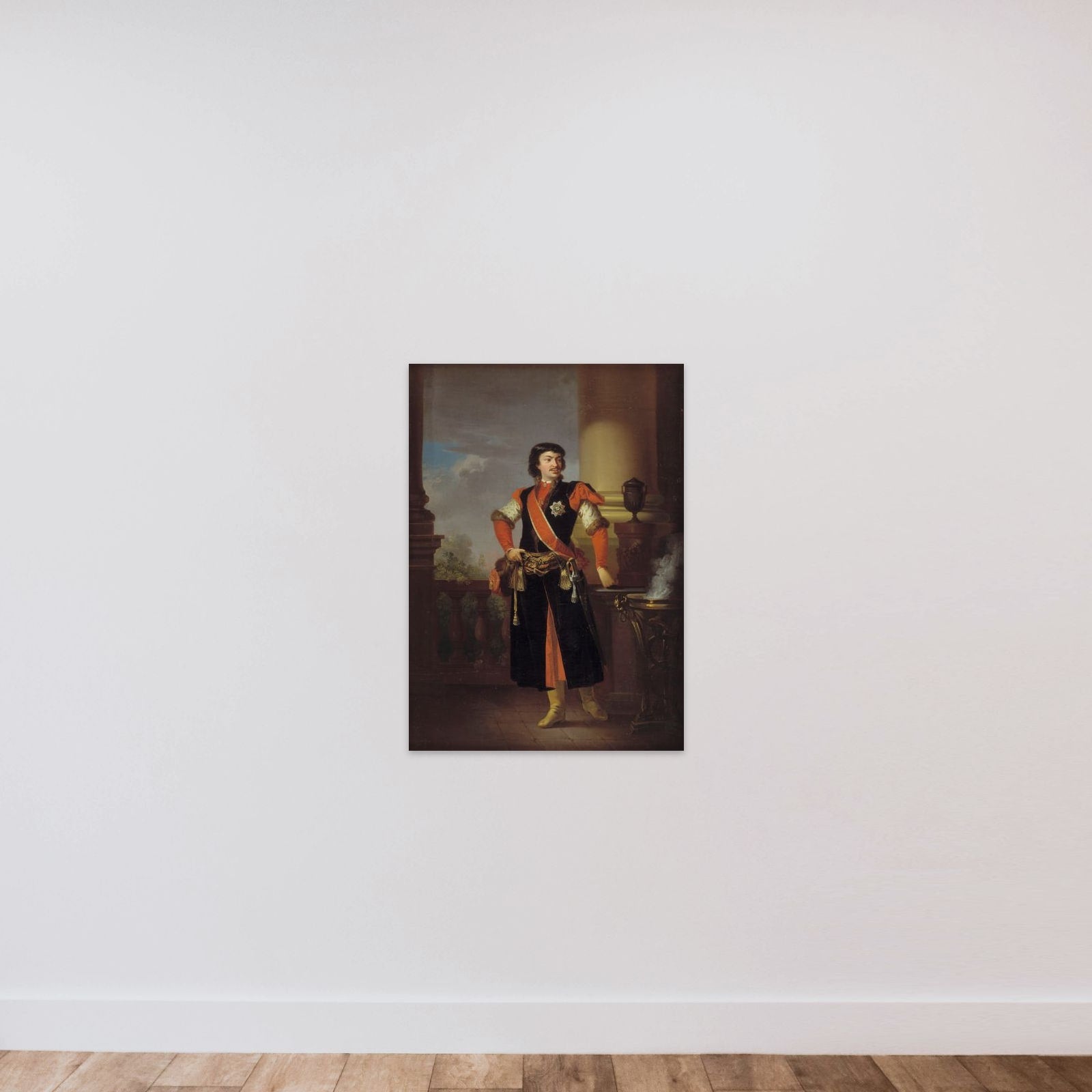 Grev Adam Rzewuski, polsk gesandt i Danmark unframed — shown to scale