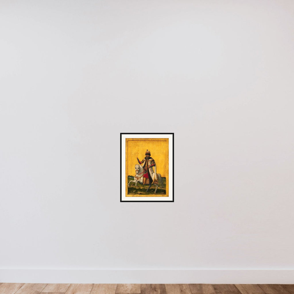 Rytterfigur framed — shown to scale