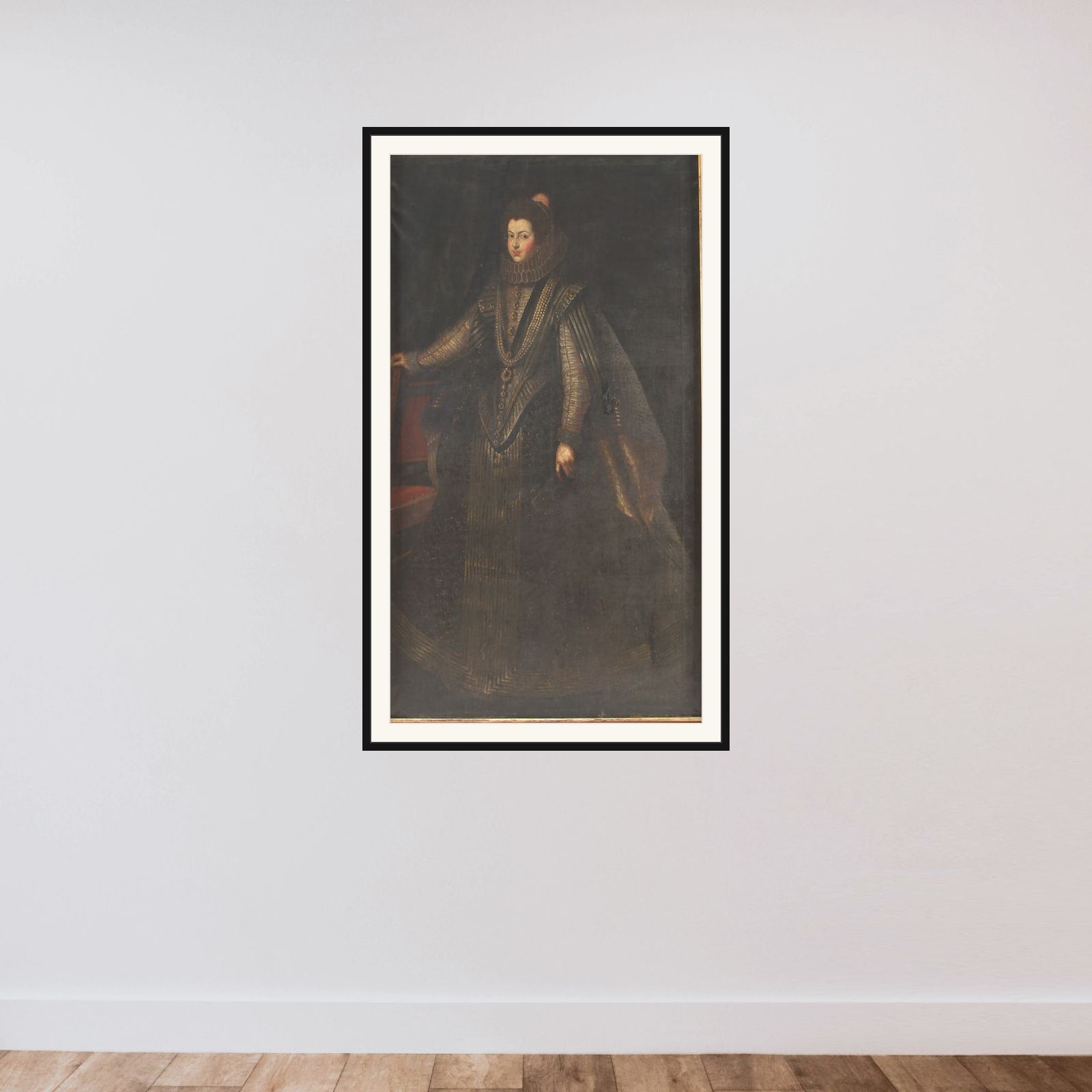 Isabella af Bourbon framed — shown to scale