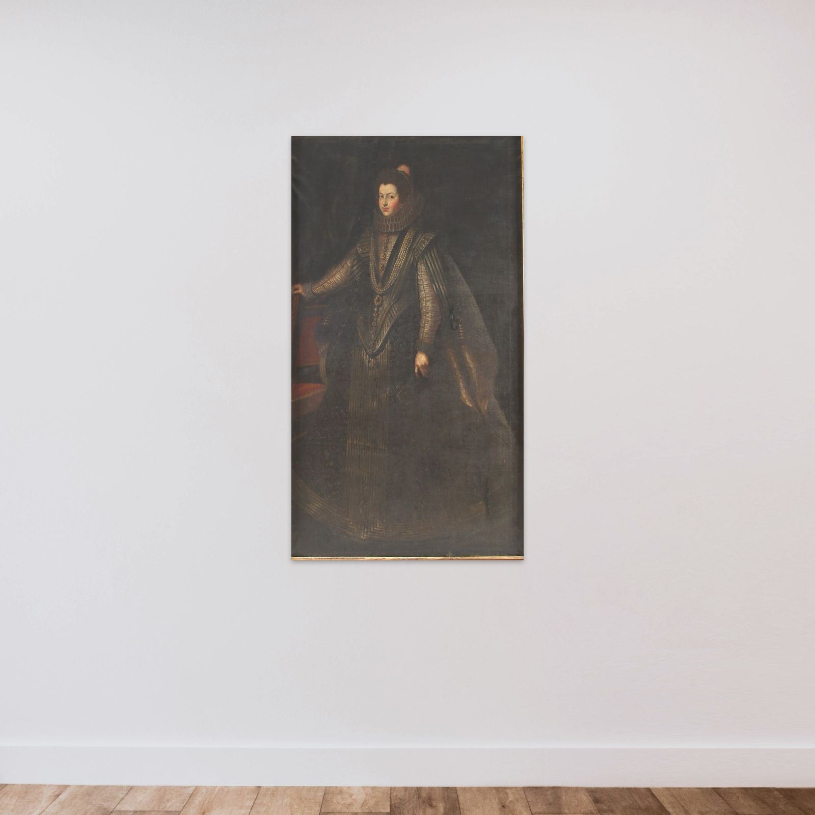Isabella af Bourbon unframed — shown to scale