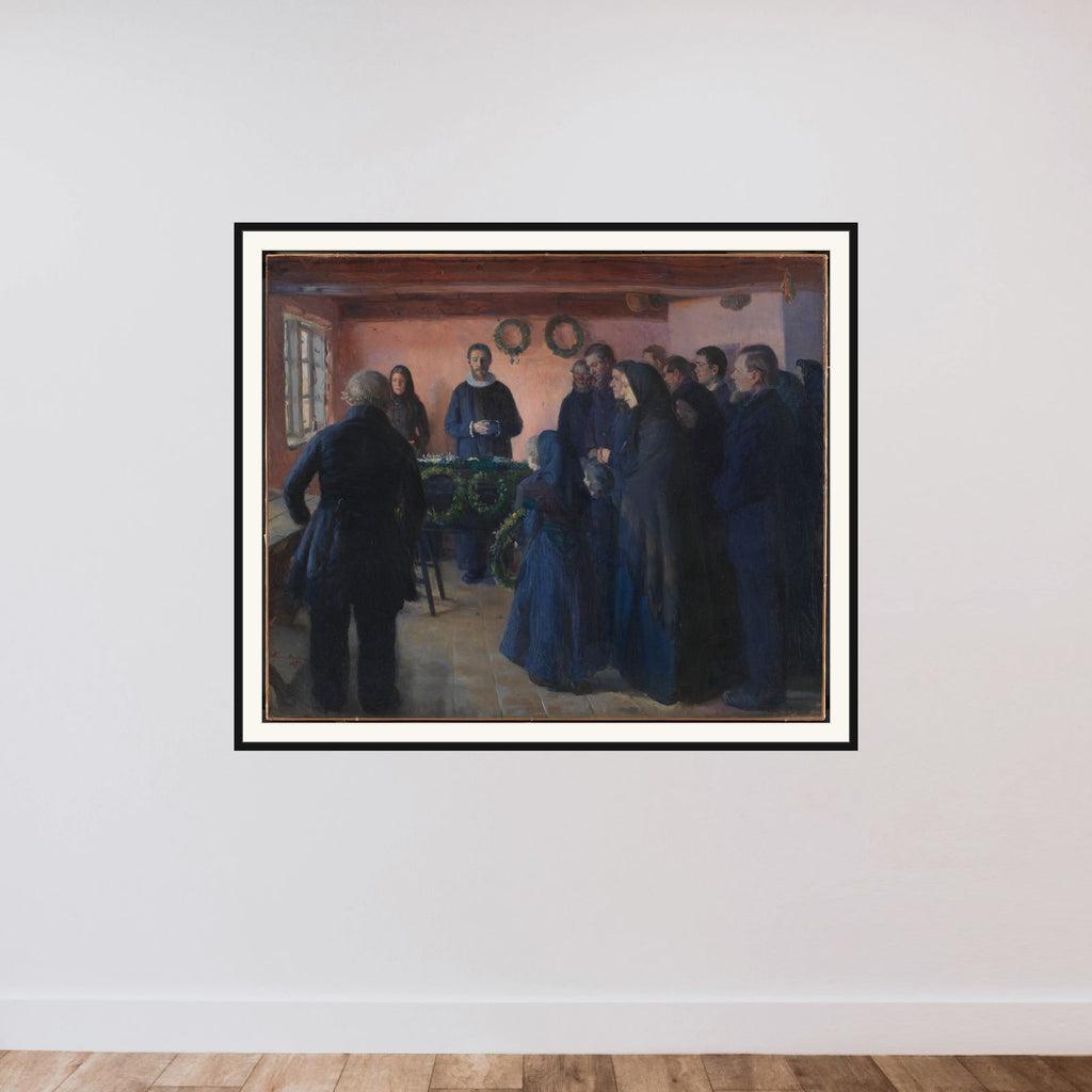 En begravelse framed — shown to scale