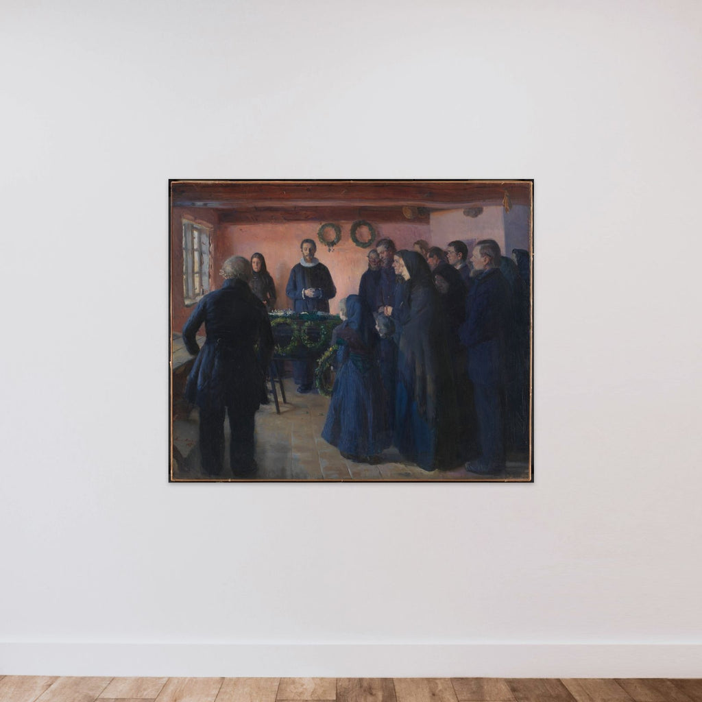 En begravelse unframed — shown to scale
