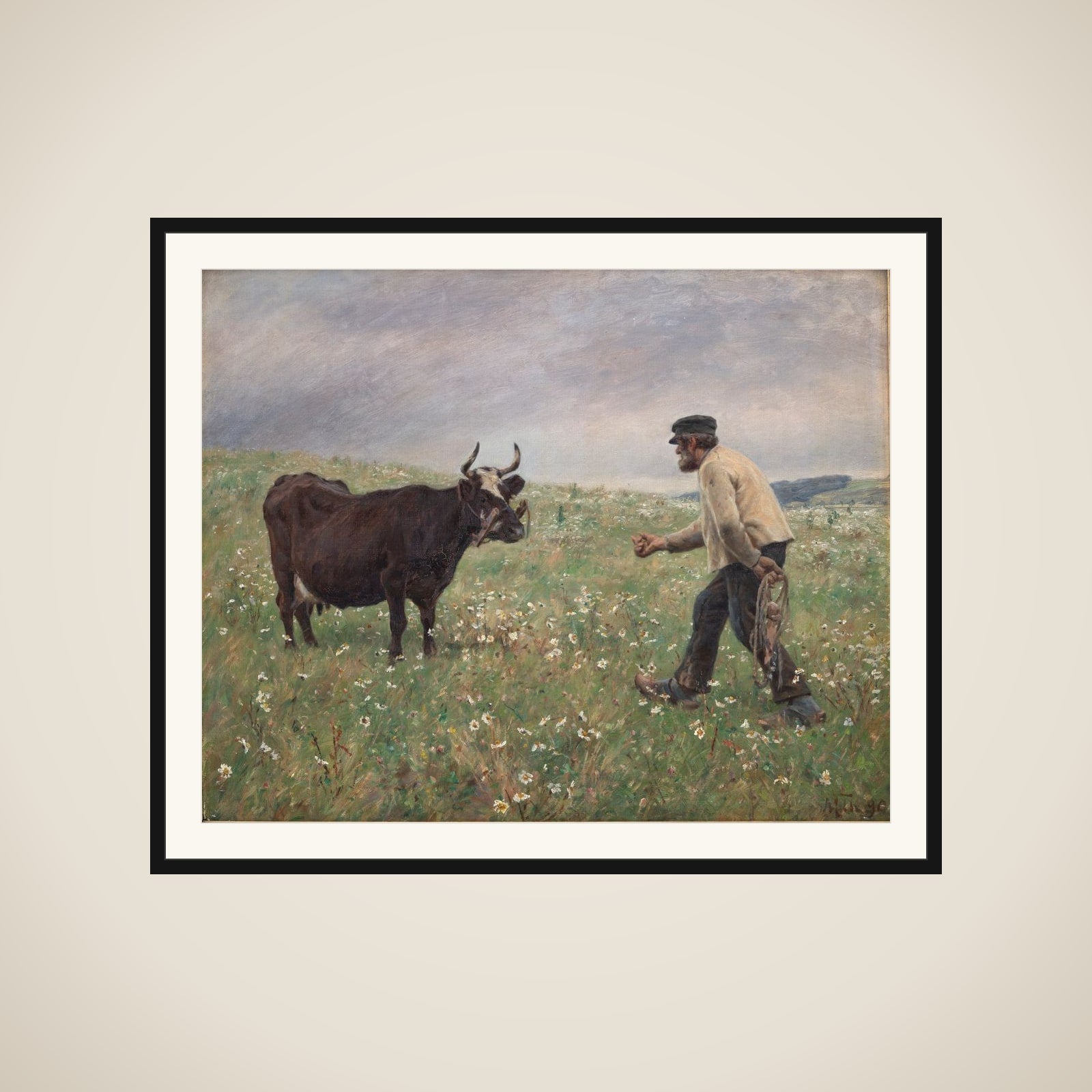 En ko løs framed