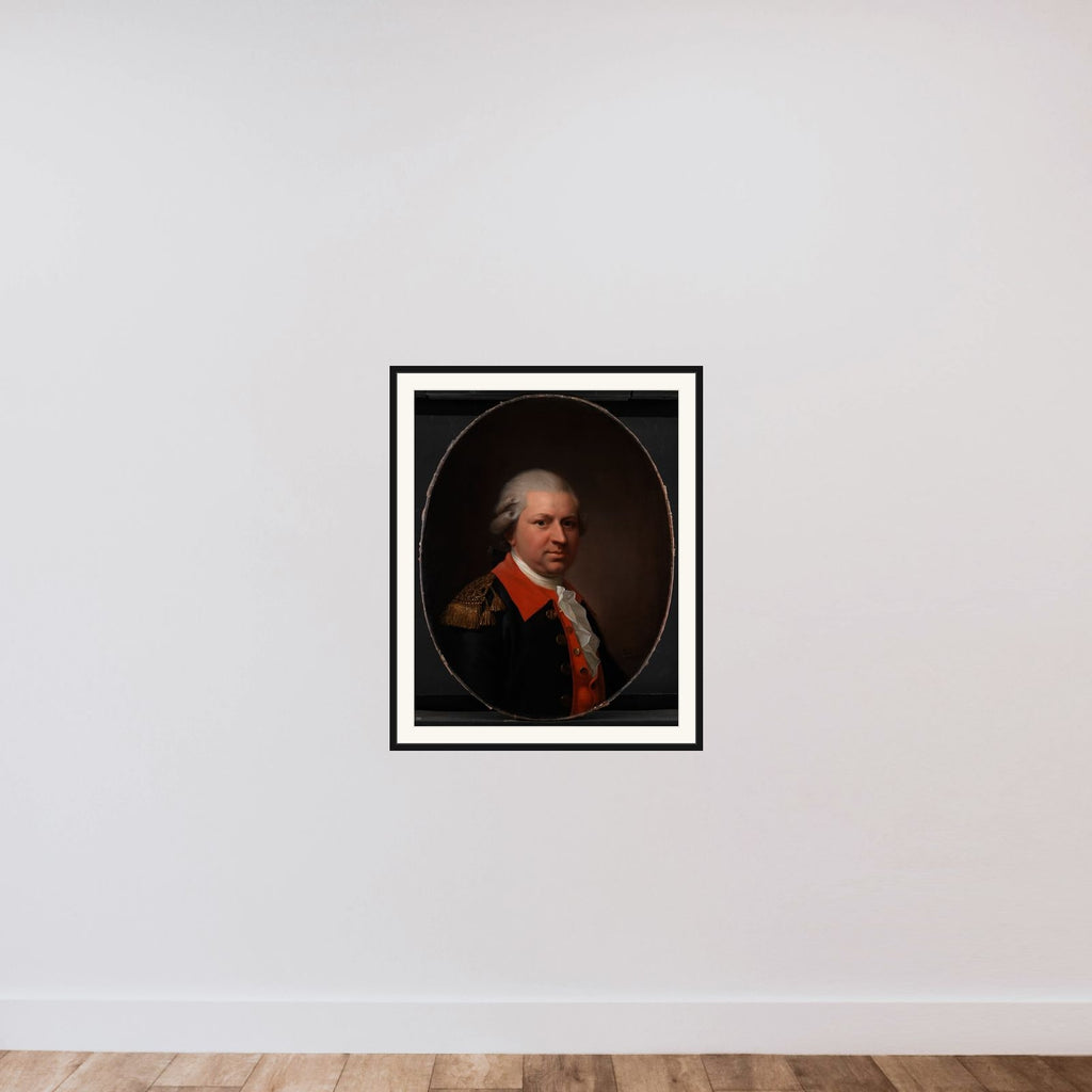 Kommandørkaptajn Henrik Gerner framed — shown to scale