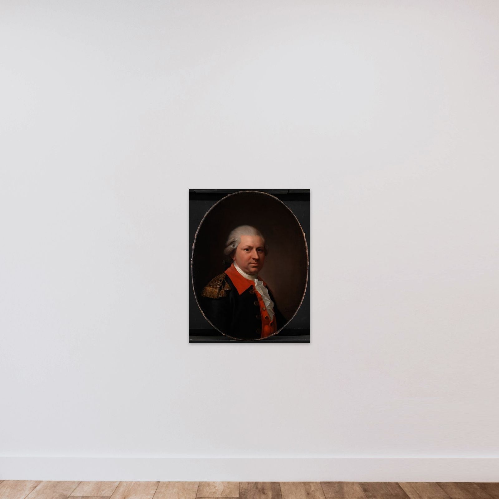 Kommandørkaptajn Henrik Gerner unframed — shown to scale