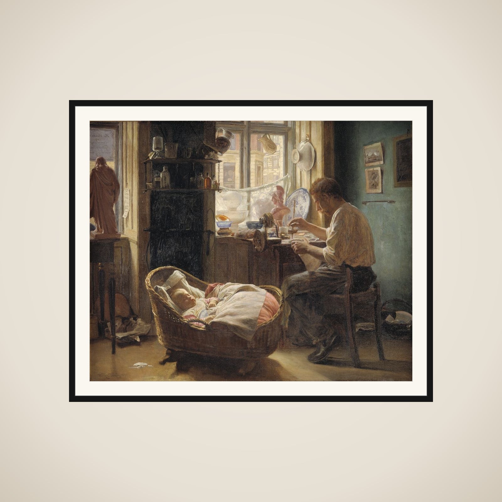 Hos klinkemanden framed