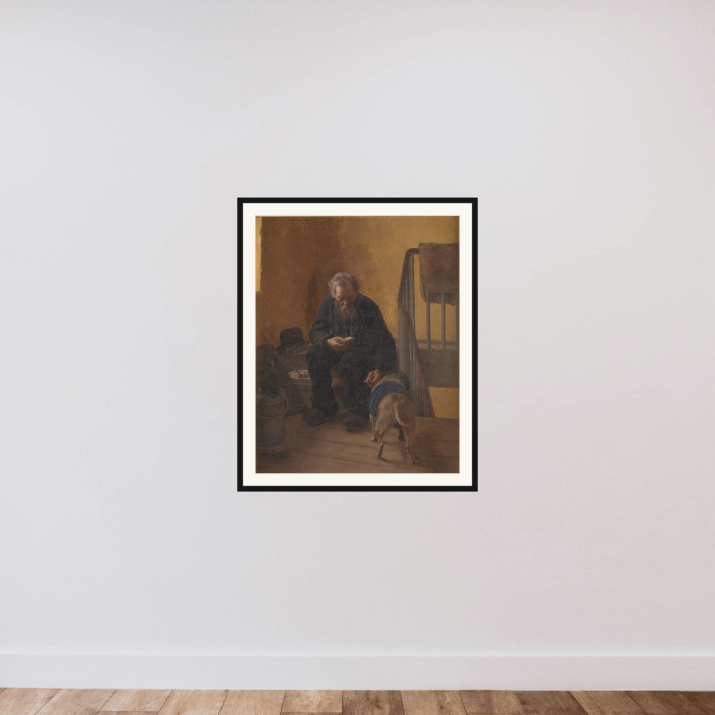 En kræsen rad framed — shown to scale