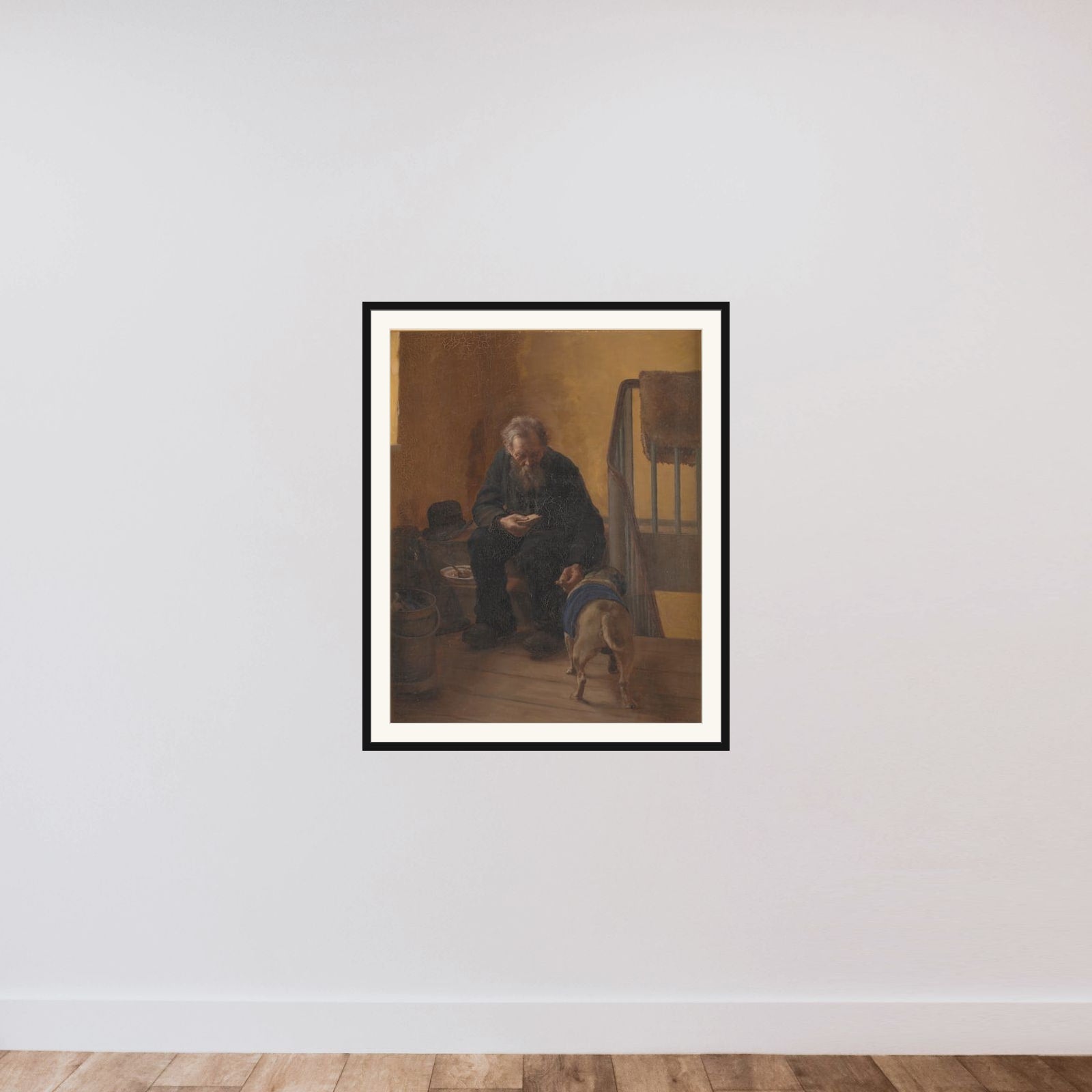 En kræsen rad framed — shown to scale