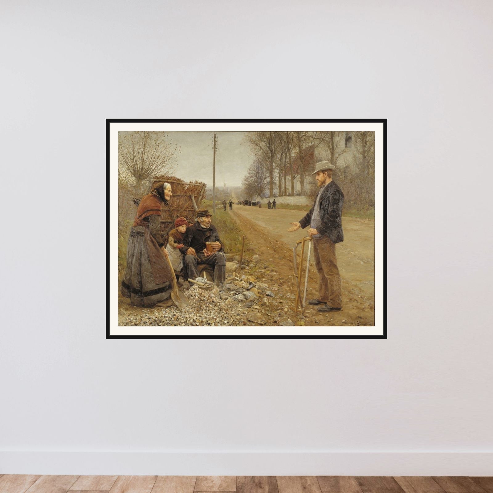 En landevej framed — shown to scale