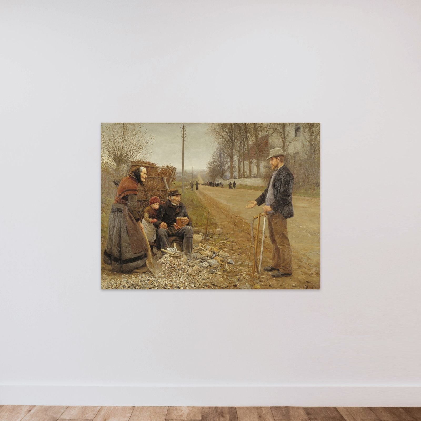 En landevej unframed — shown to scale