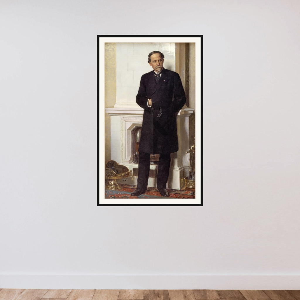 Portræt af arkitekten F. Meldahl framed — shown to scale