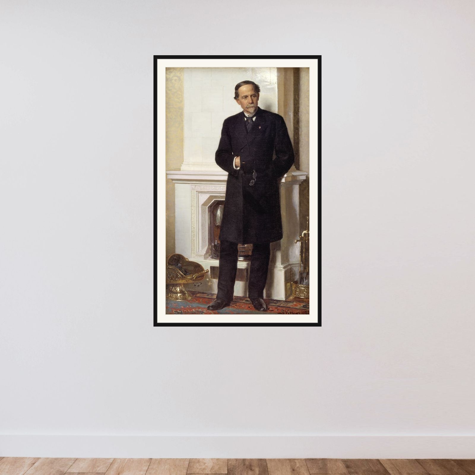 Portræt af arkitekten F. Meldahl framed — shown to scale