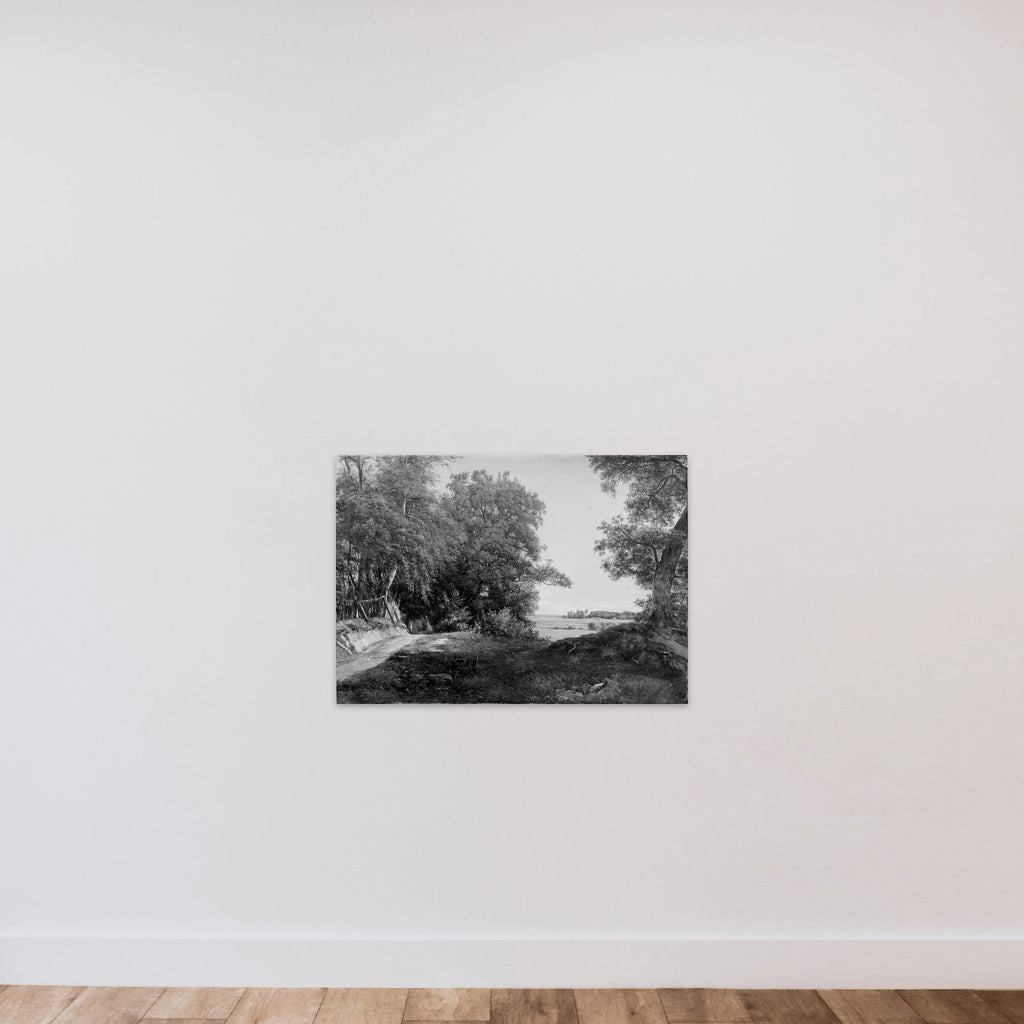 En sommermorgen ved Dyrehavehegnet i Ordrup Krat unframed — shown to scale