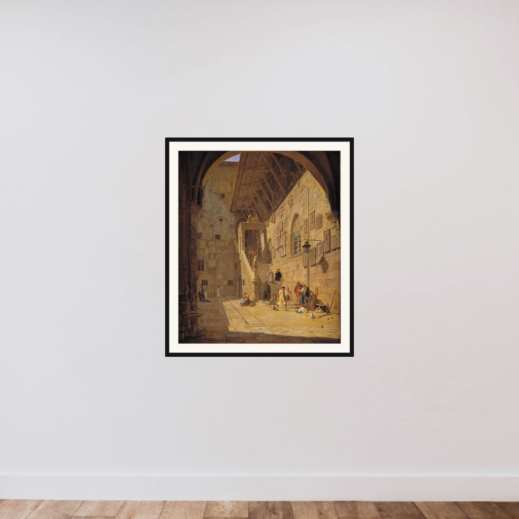 Fængselsgården i Palazzo Bargello i Firenze framed — shown to scale