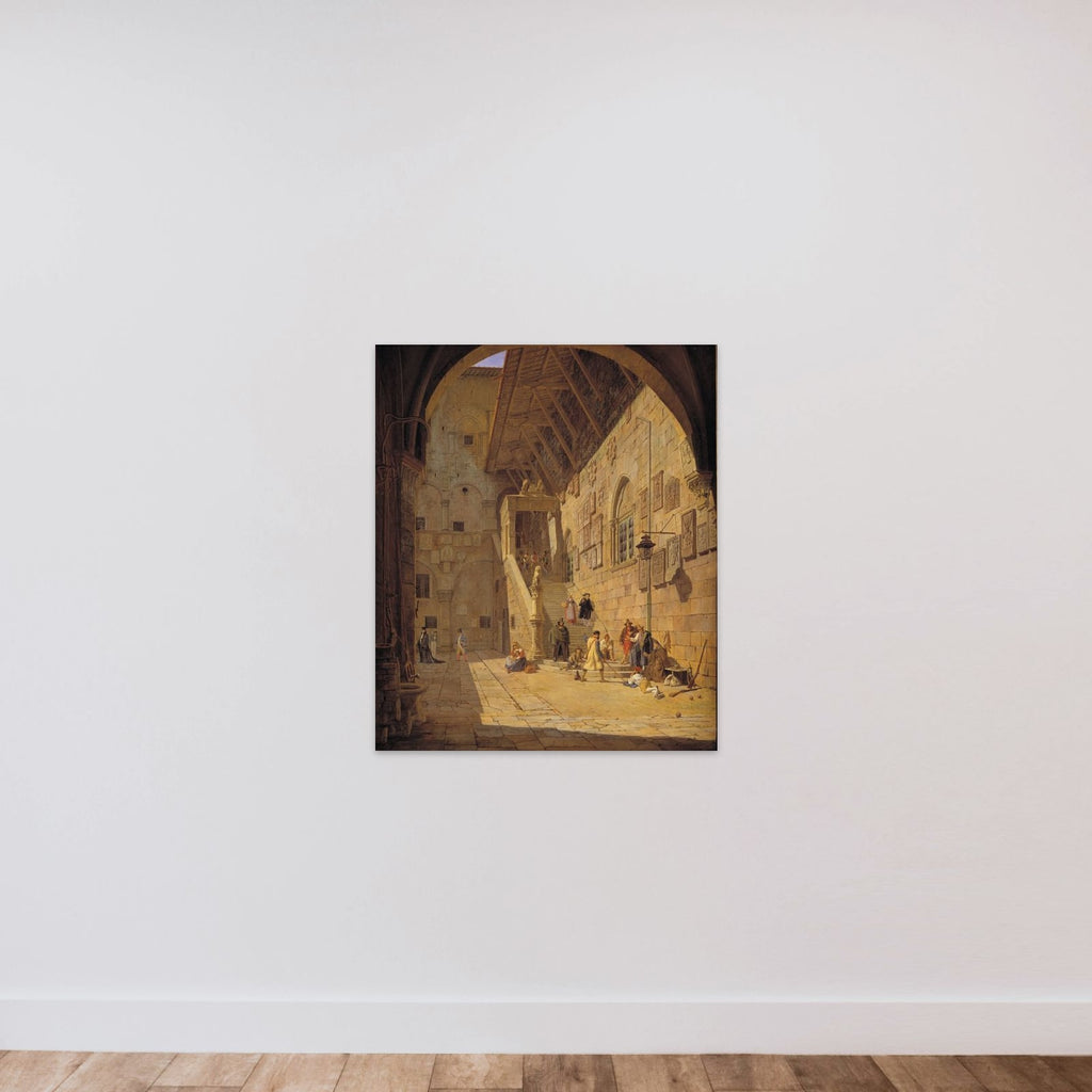 Fængselsgården i Palazzo Bargello i Firenze unframed — shown to scale