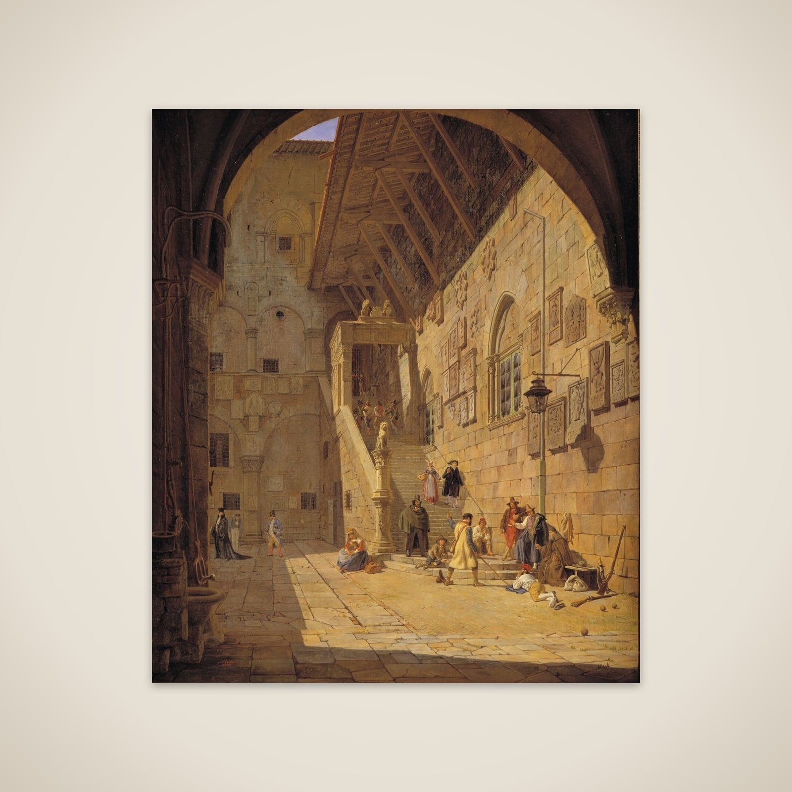 Fængselsgården i Palazzo Bargello i Firenze unframed print