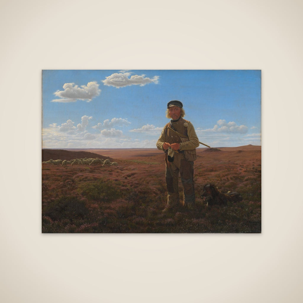 En jysk fårehyrde på heden unframed print
