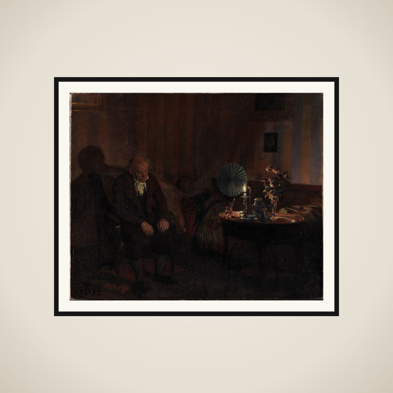 Rahbek ved sin hustrus dødsleje framed