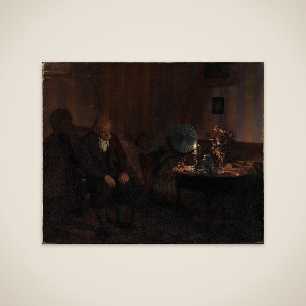 Rahbek ved sin hustrus dødsleje unframed print