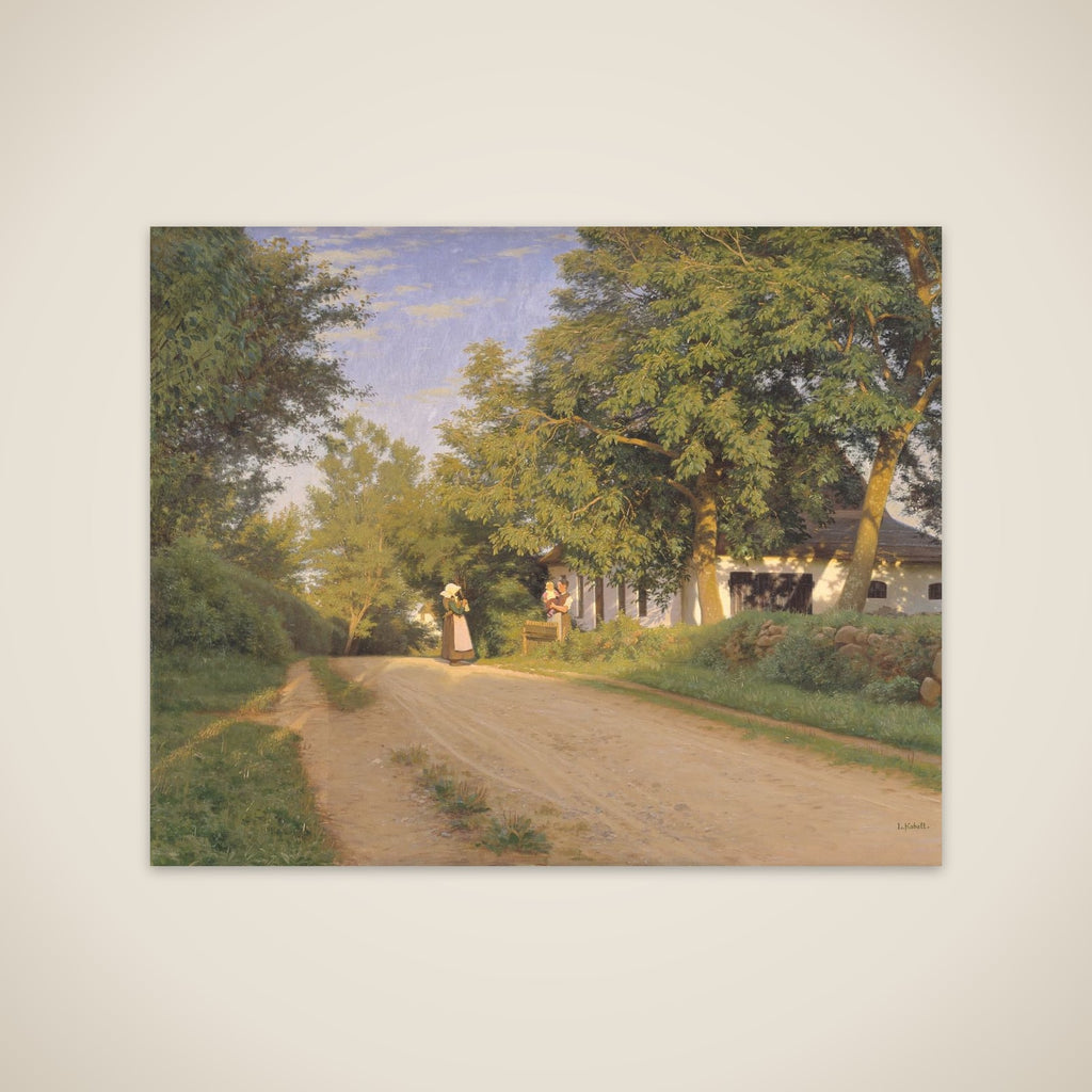 Vej gennem en landsby unframed print