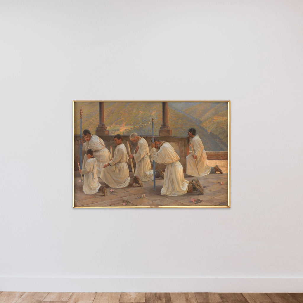 Bøn om regn. Procession i Apenninerne unframed — shown to scale
