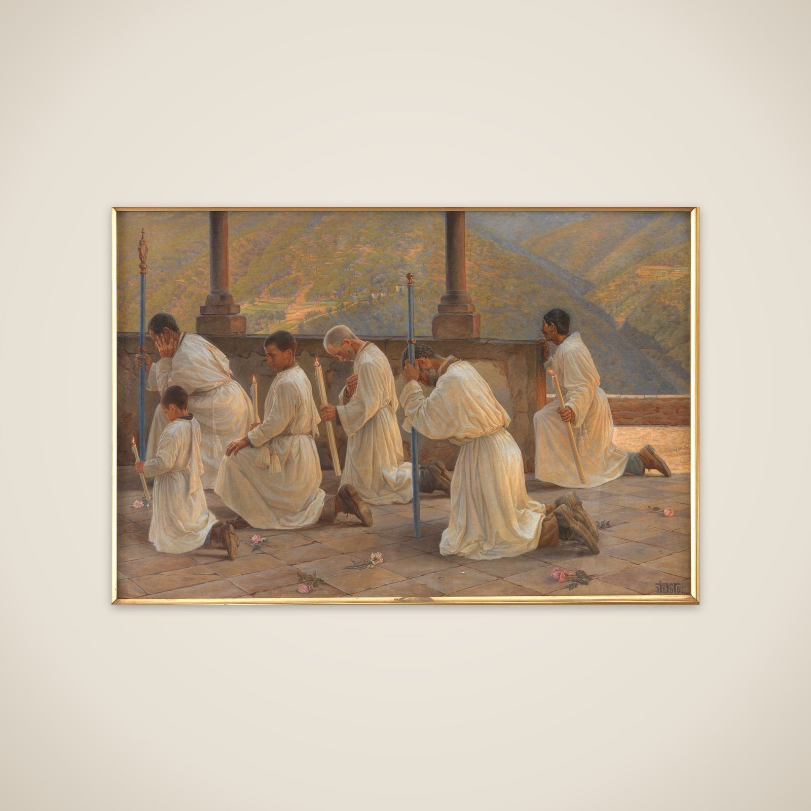 Bøn om regn. Procession i Apenninerne unframed print