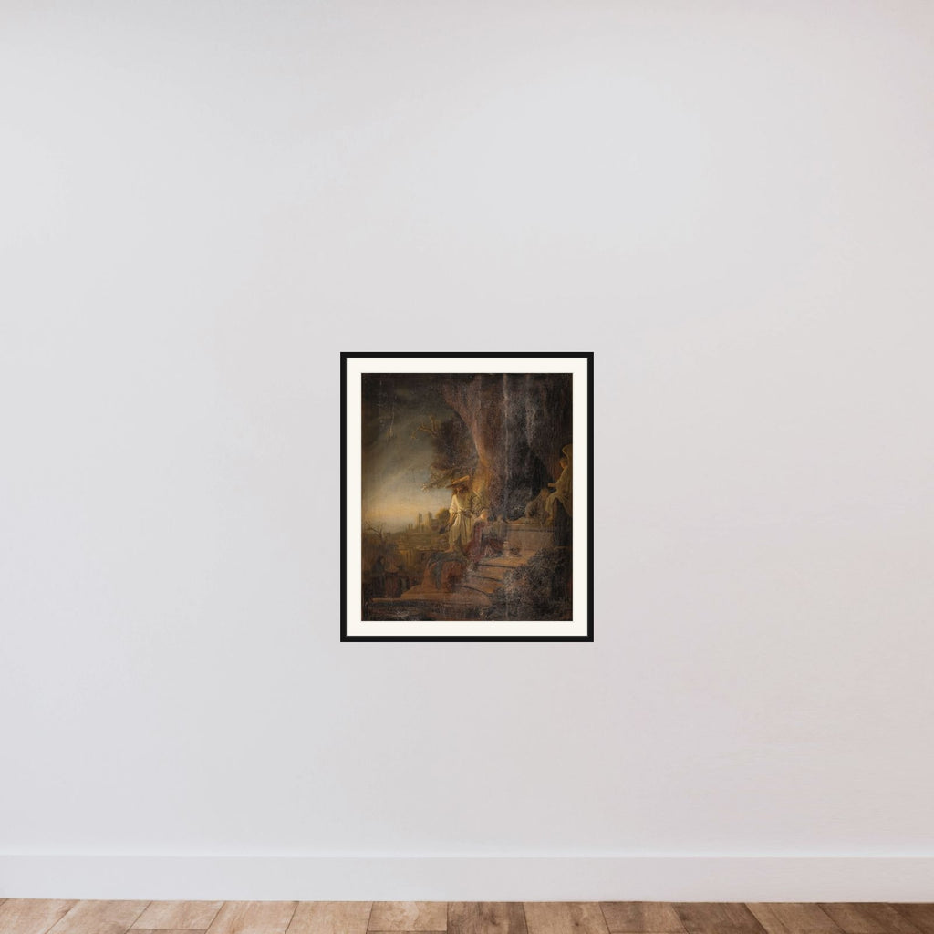 Kristus og Magdalene framed — shown to scale