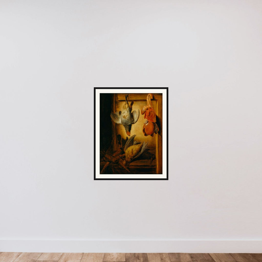 Døde fugle framed — shown to scale