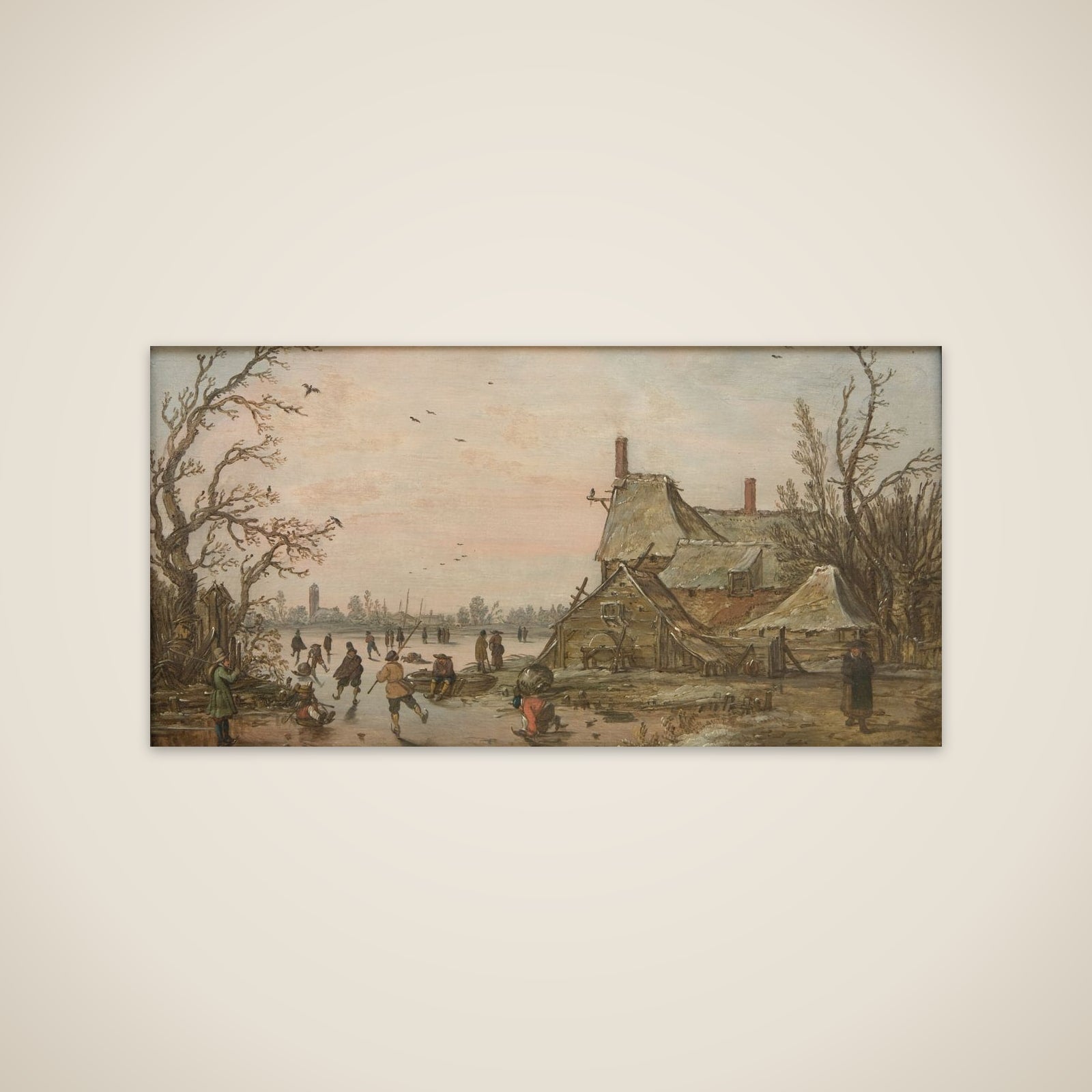 Vinter ved en bondegård unframed print