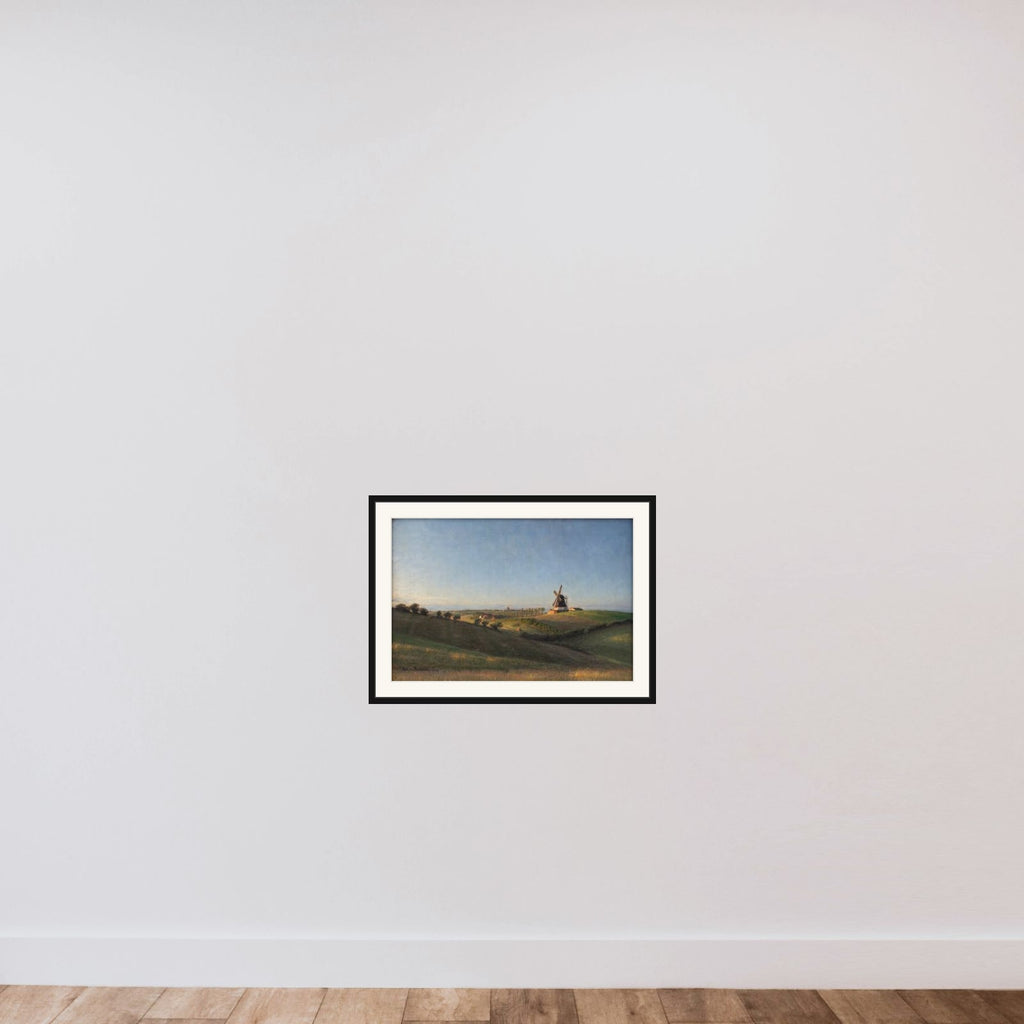 Landskab ved Kolding mod solnedgang framed — shown to scale