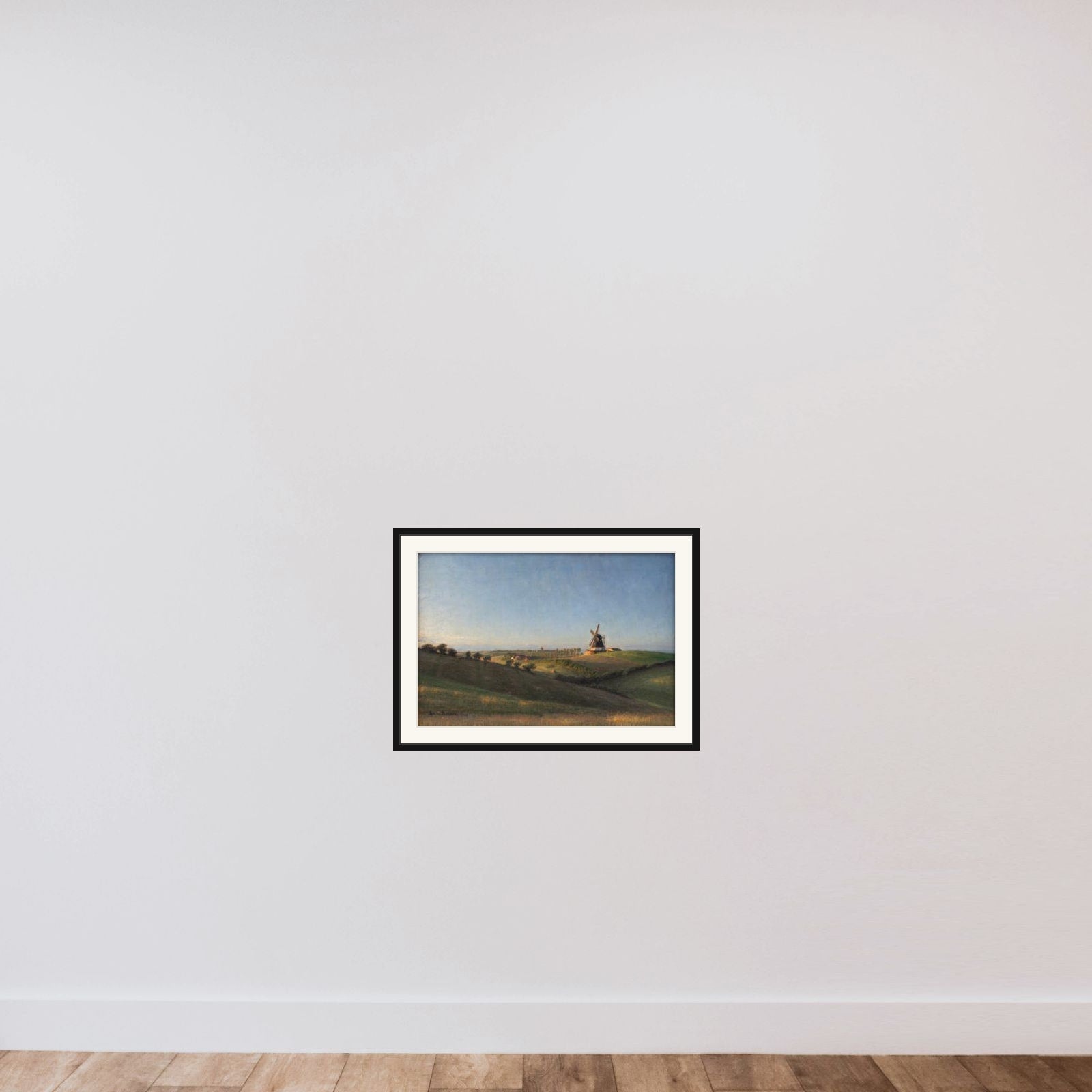Landskab ved Kolding mod solnedgang framed — shown to scale