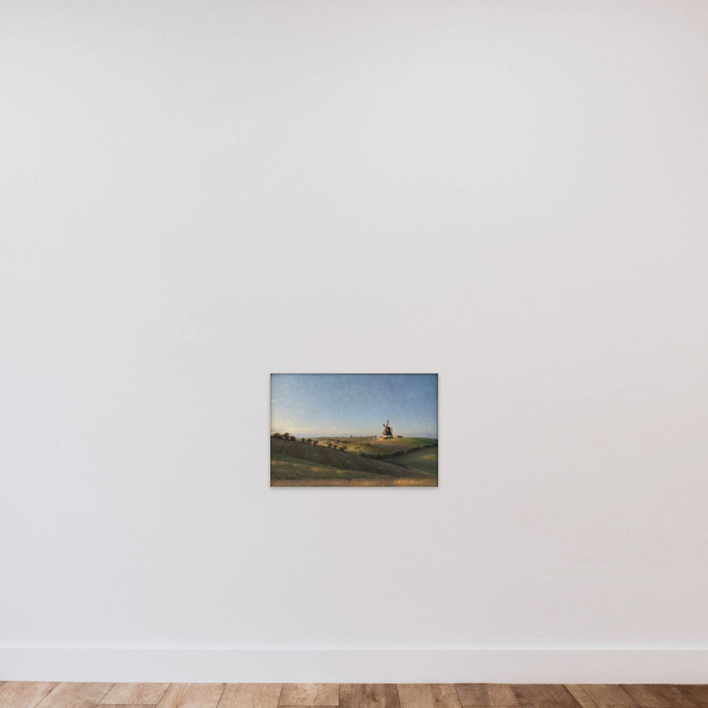 Landskab ved Kolding mod solnedgang unframed — shown to scale