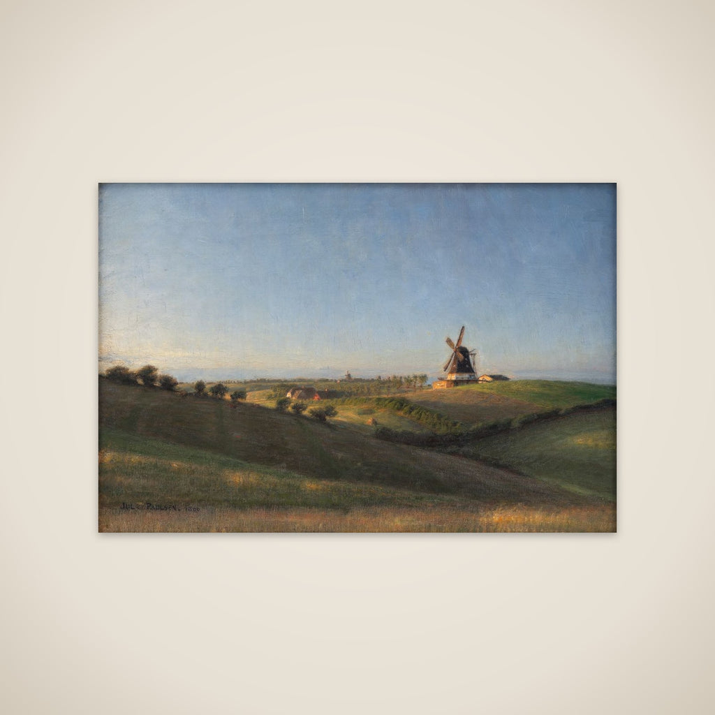 Landskab ved Kolding mod solnedgang unframed print
