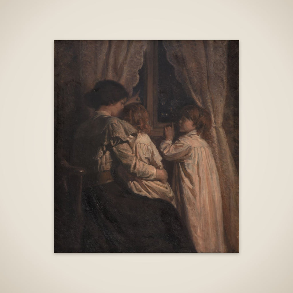 Børnene siger godnat til deres stjerner unframed print