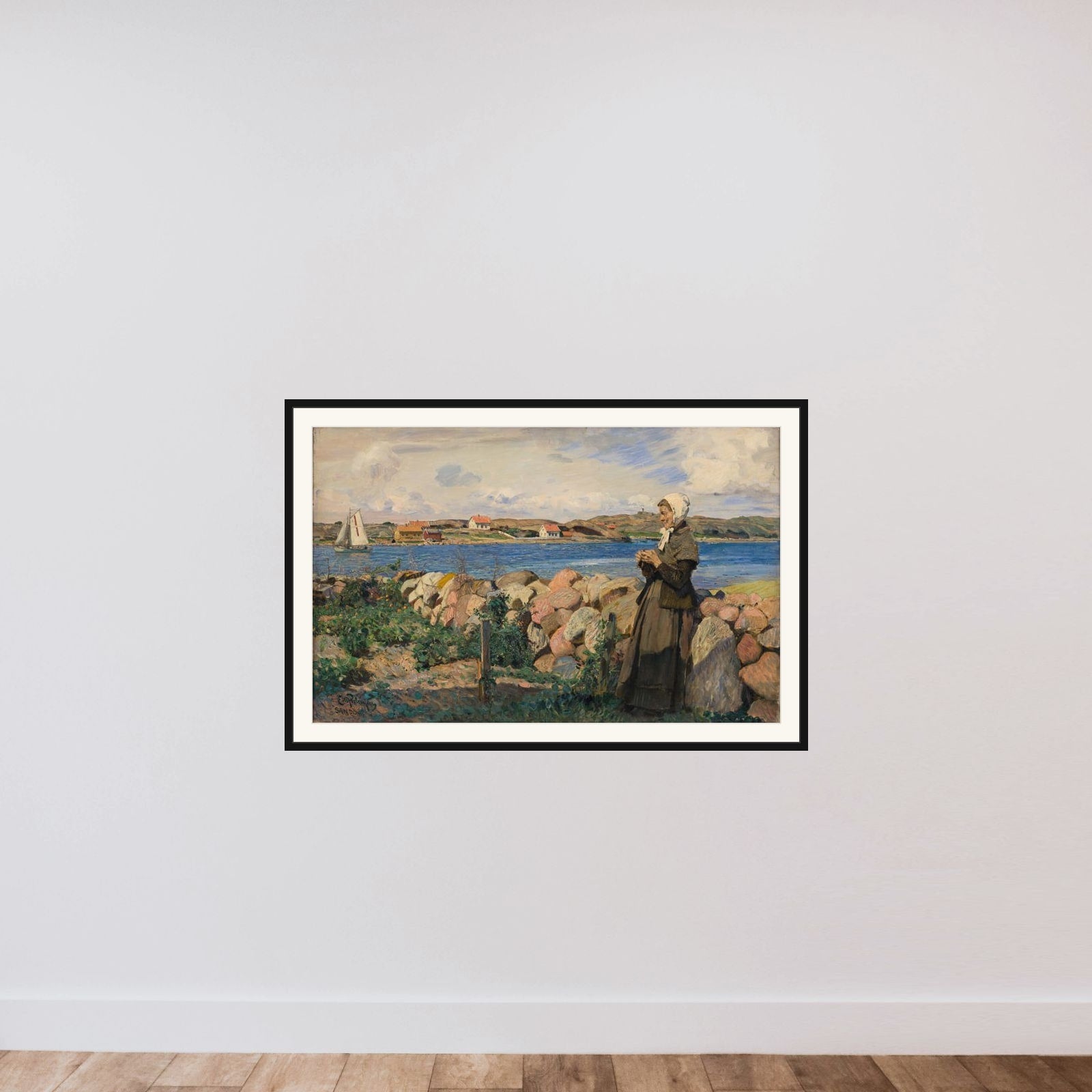 Fra den norske skjærgård framed — shown to scale