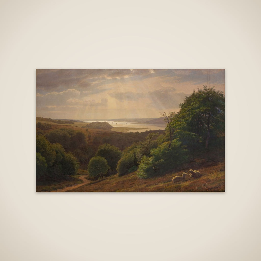 Udsigt fra Vesterskov ved Mariager; i baggrunden fjorden unframed print