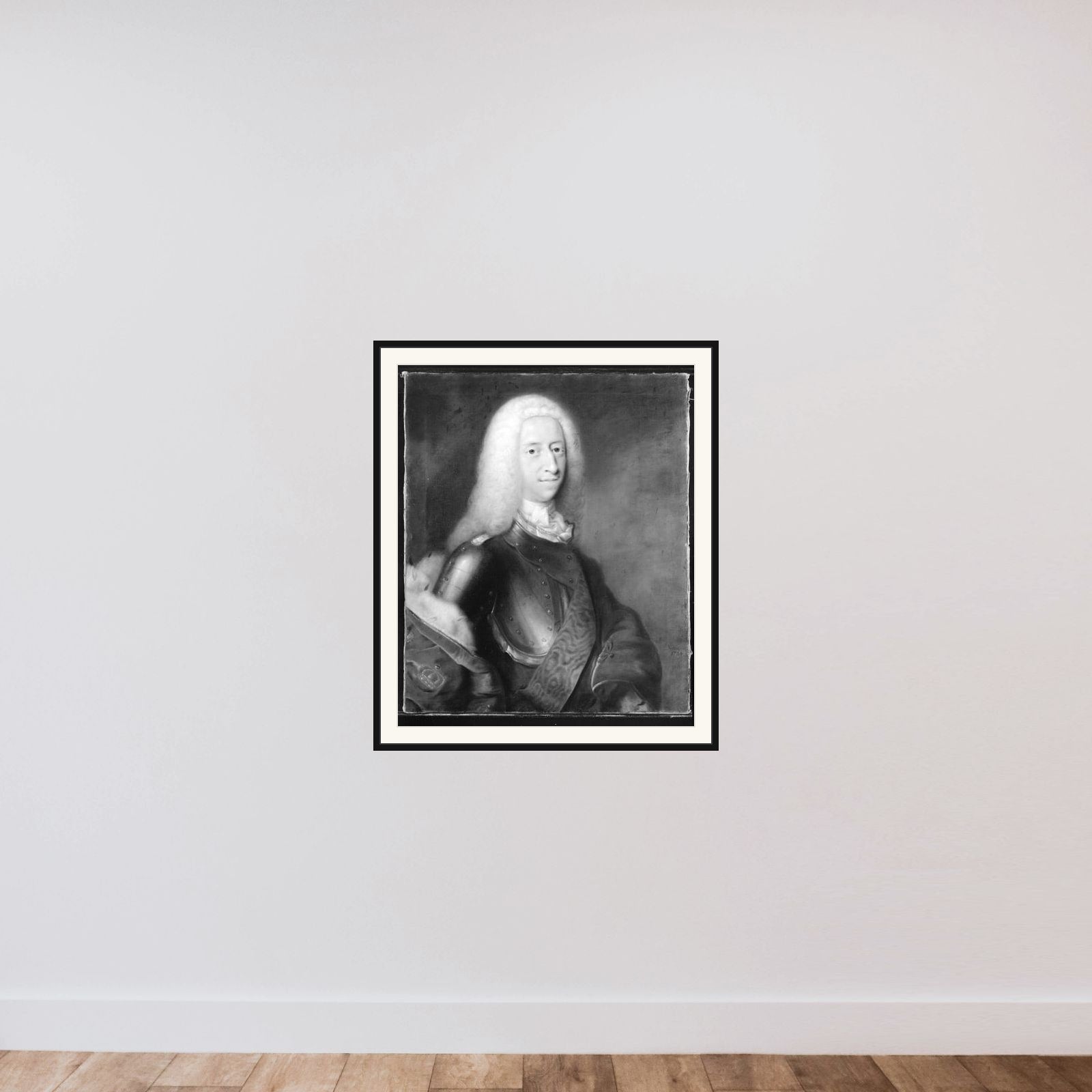 Kong Christian Vl framed — shown to scale
