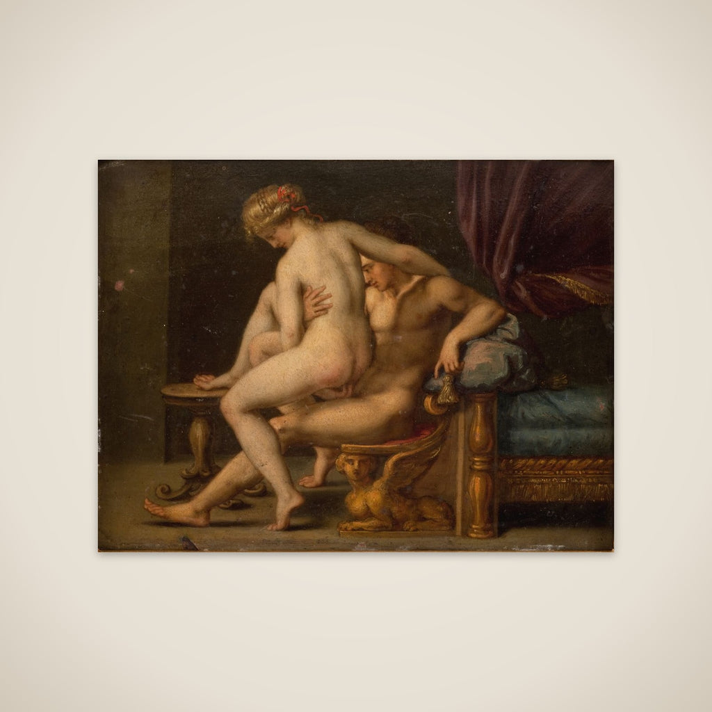 Nuditet med mand og kvinde unframed print