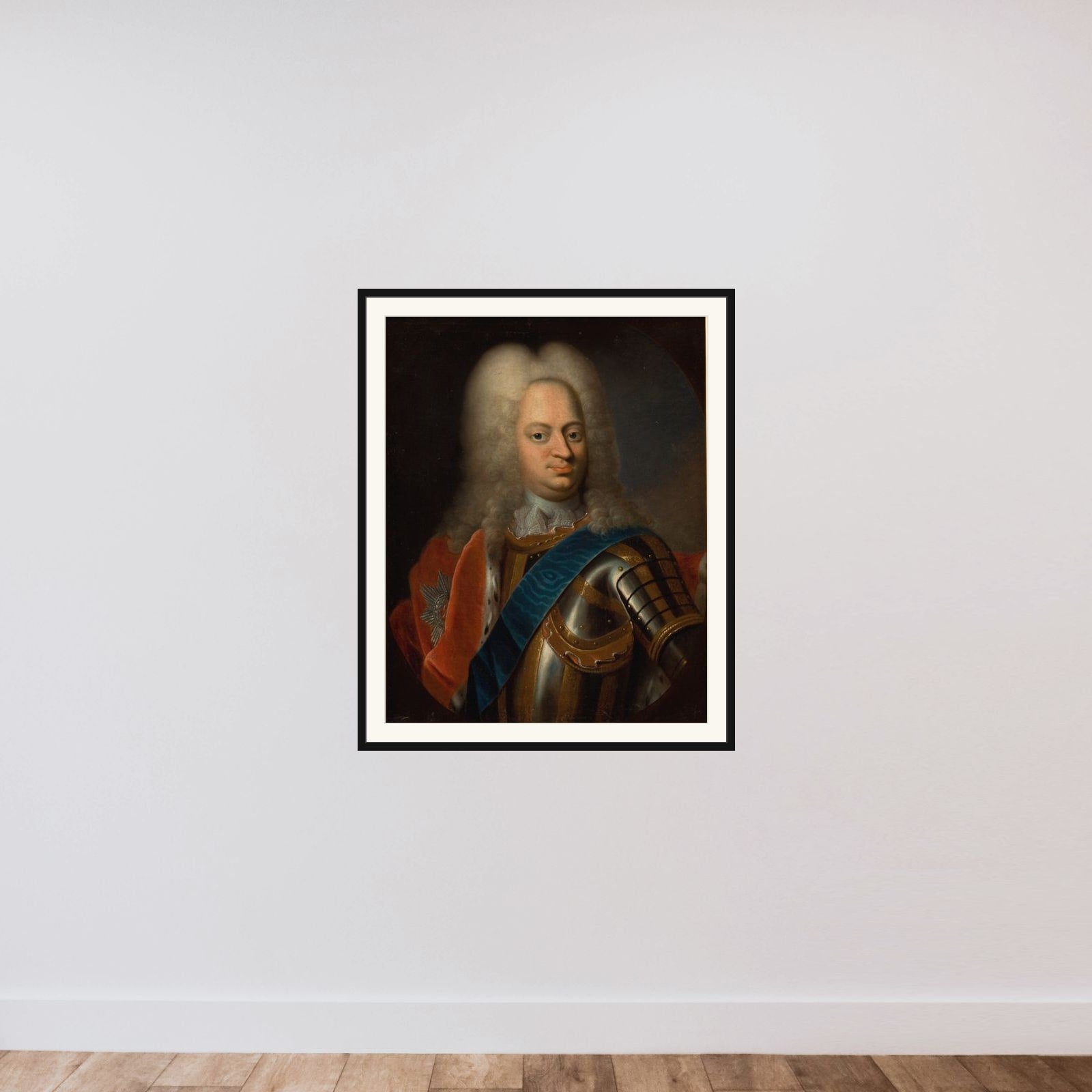 Prins Carl. Frederik IV's broder framed — shown to scale