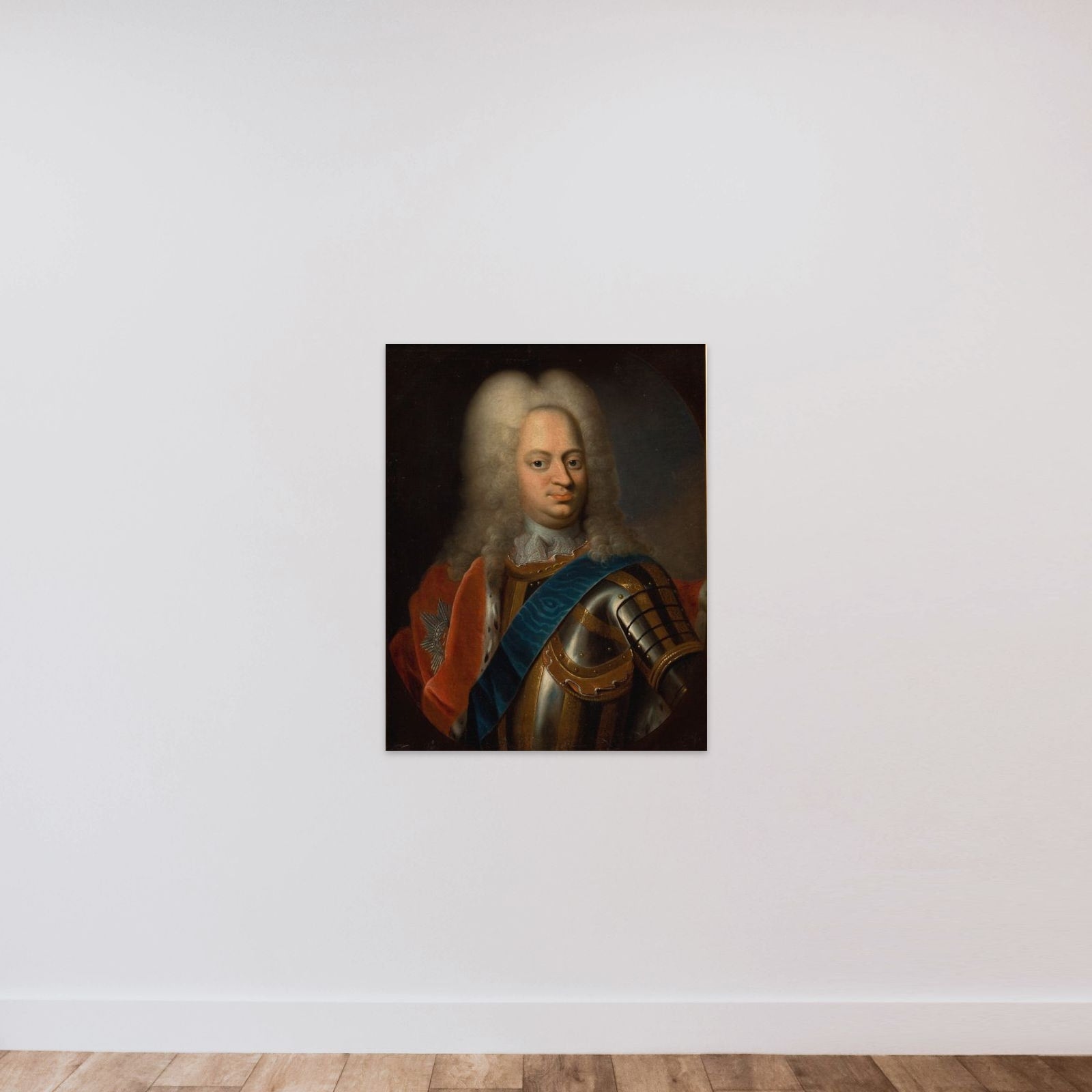 Prins Carl. Frederik IV's broder unframed — shown to scale