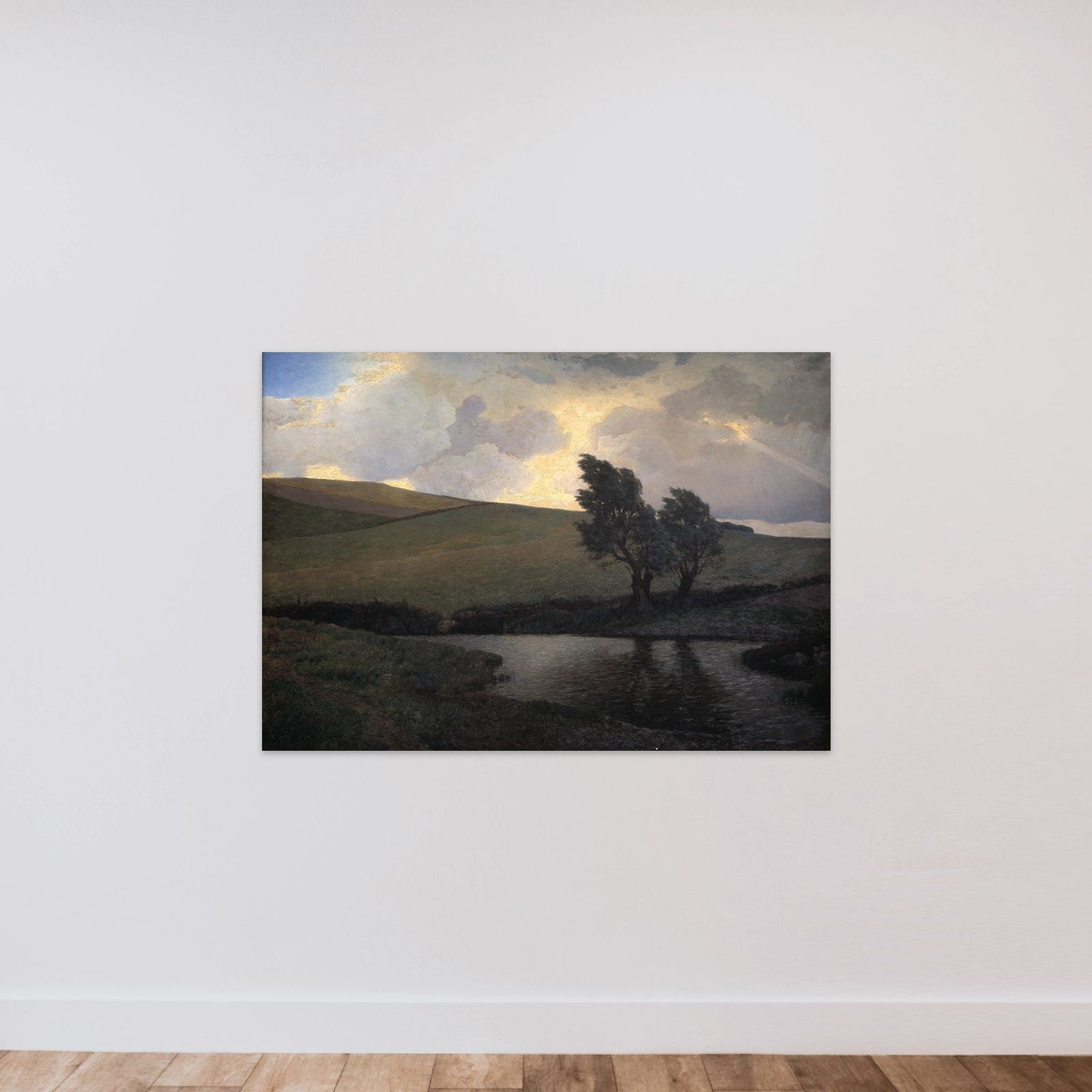 Bygevejrsstemning. Motiv fra egnen ved Jægerspris unframed — shown to scale