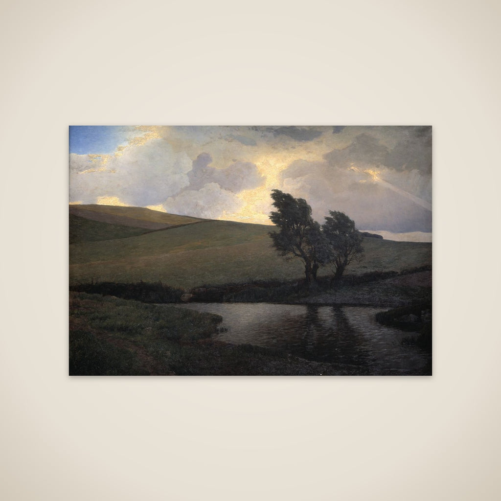 Bygevejrsstemning. Motiv fra egnen ved Jægerspris unframed print