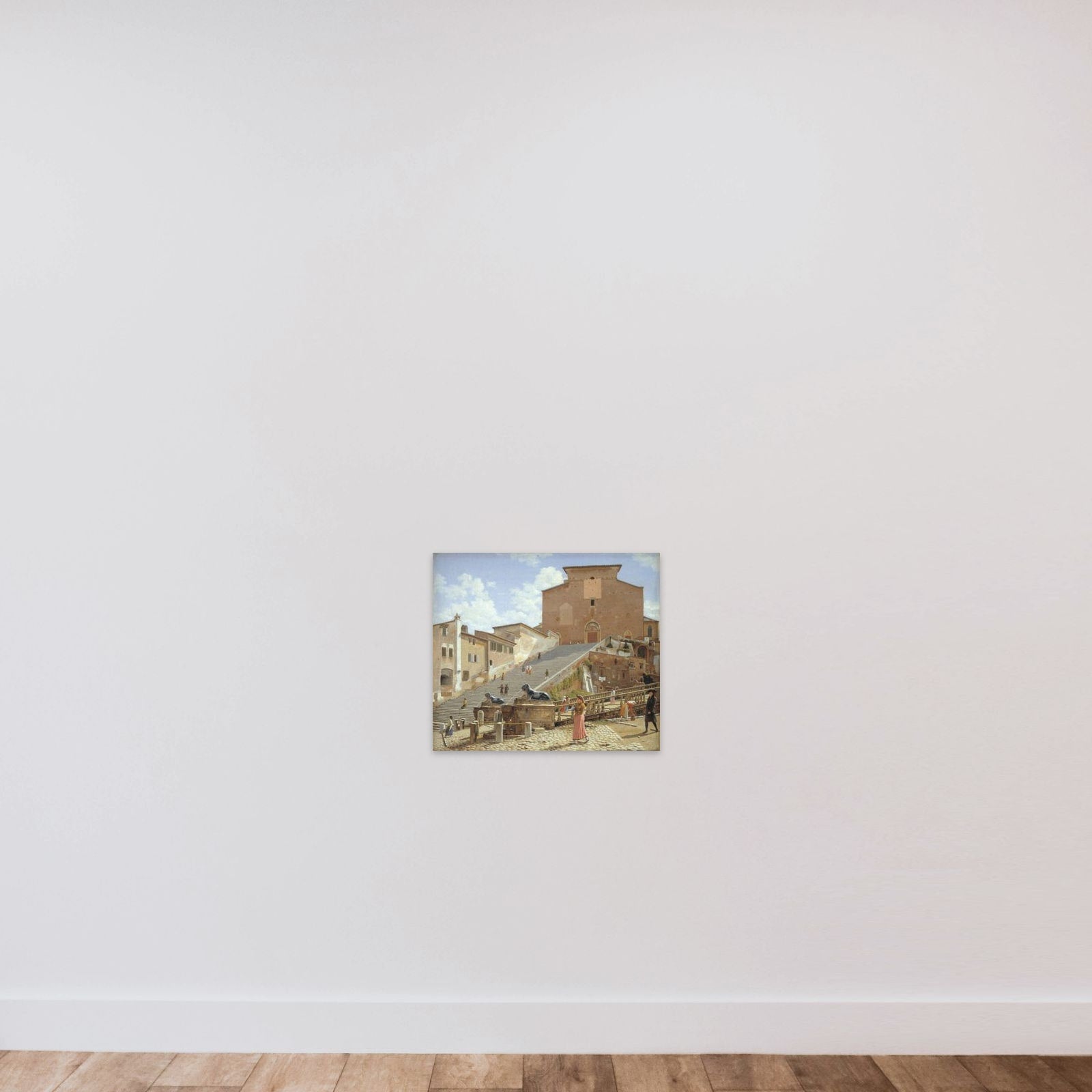 Marmortrappen, som fører op til kirken Santa Maria in Aracoeli i Rom unframed — shown to scale