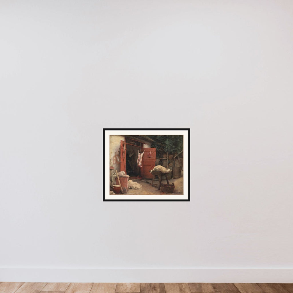 En slagtergård i Hellebæk framed — shown to scale