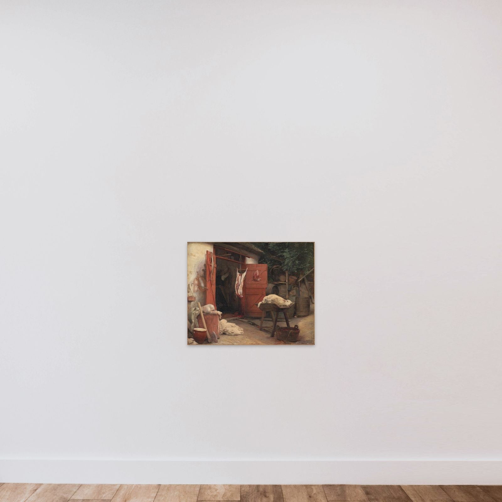 En slagtergård i Hellebæk unframed — shown to scale