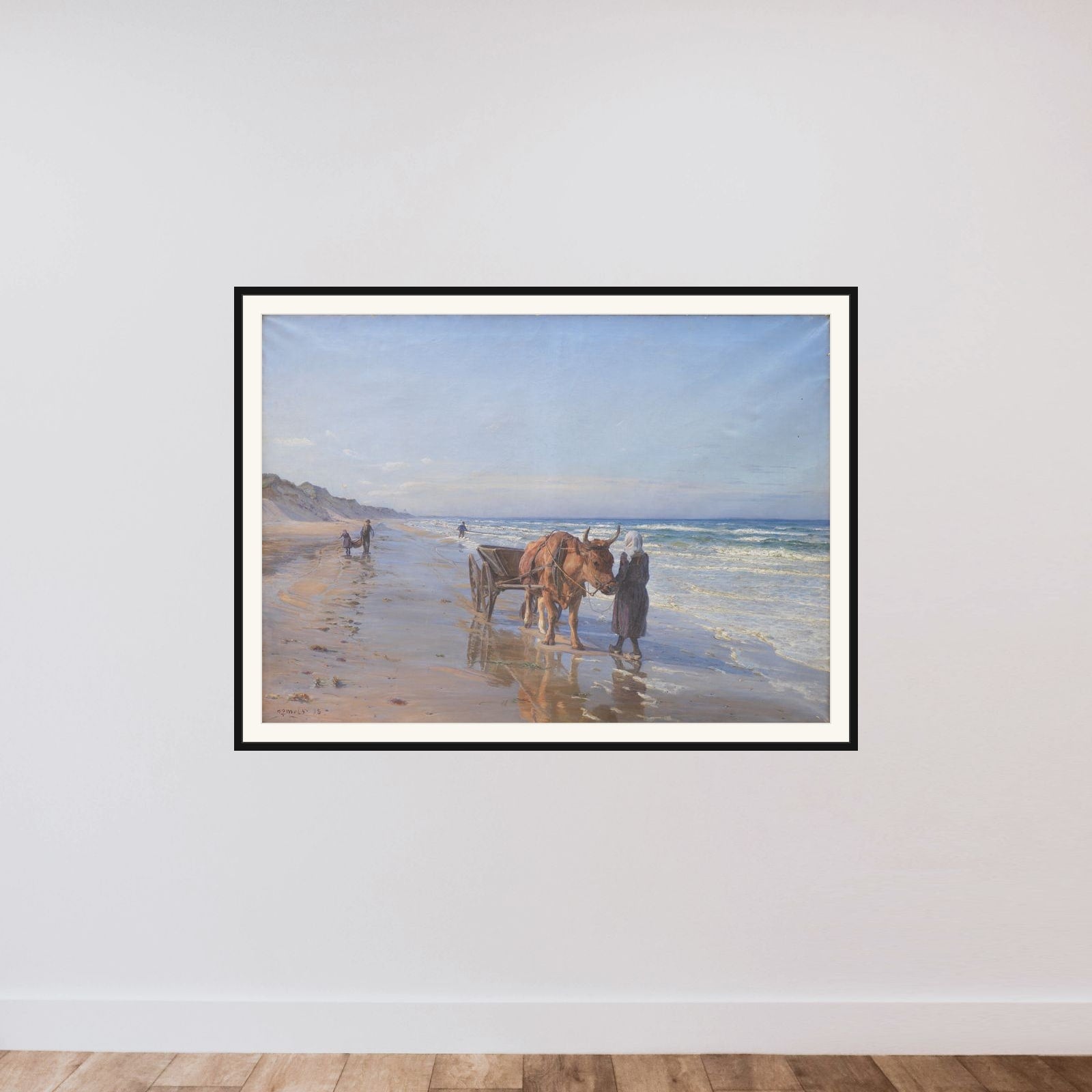 Kystboerne drager vod i landingen framed — shown to scale