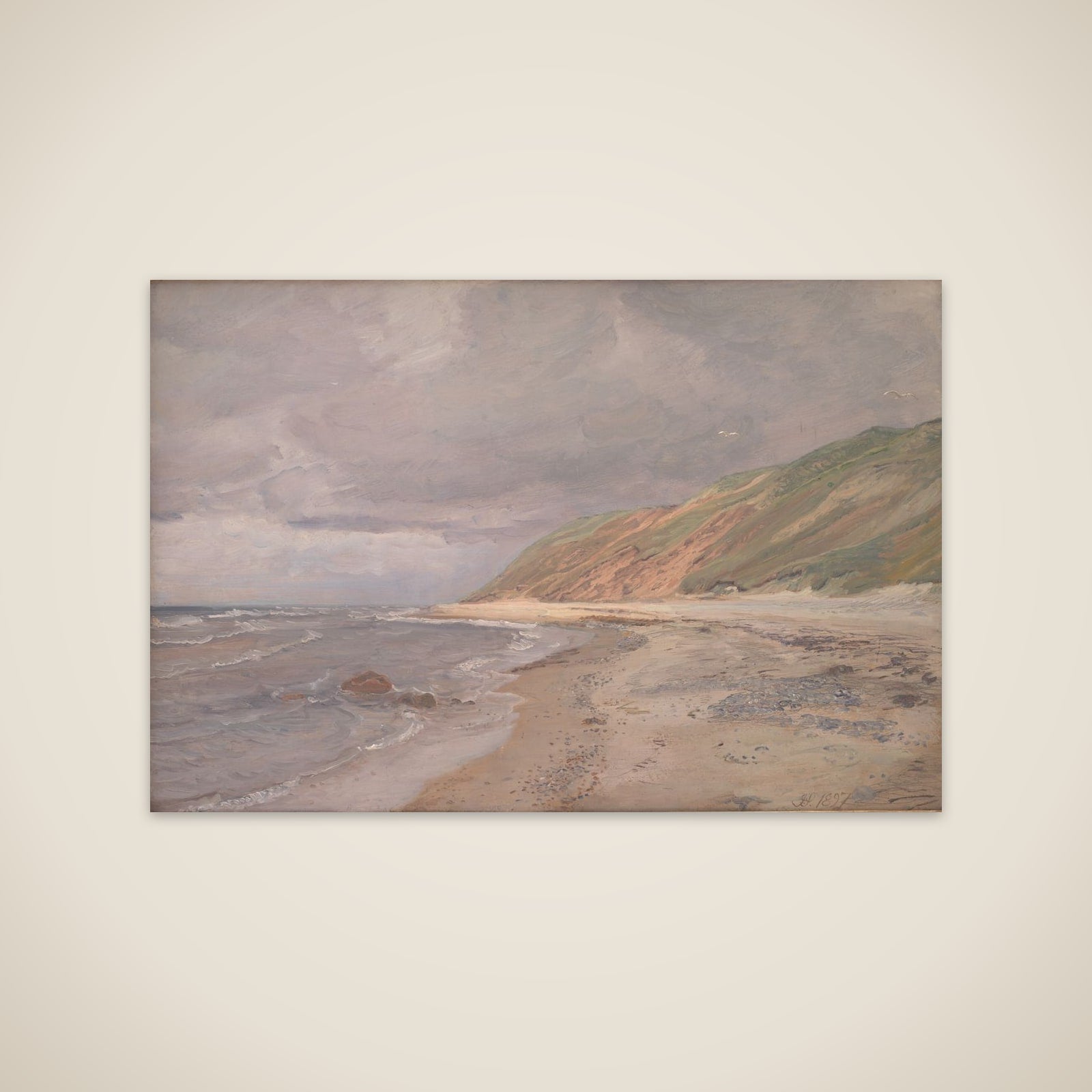 Tisvilde Strand. Gråvejr unframed print